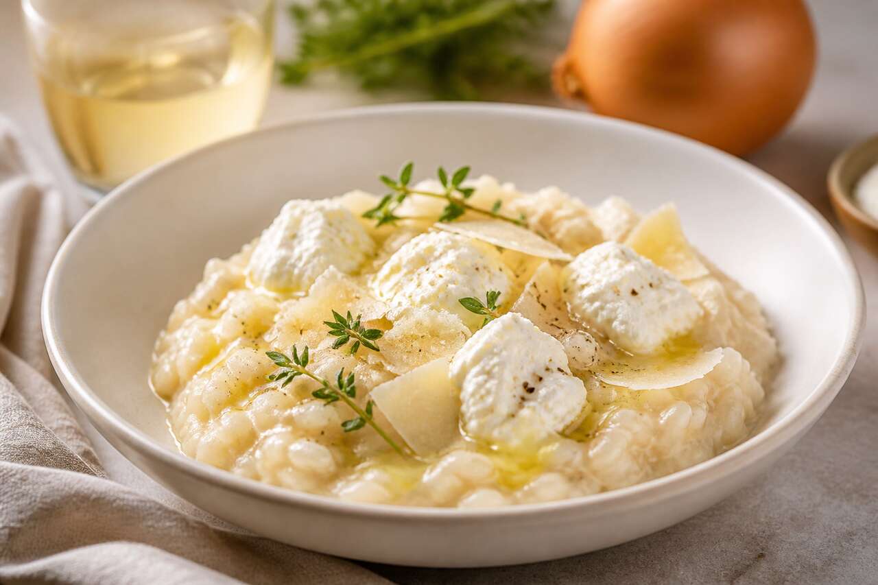 Recette de risotto douceur au fromage frais