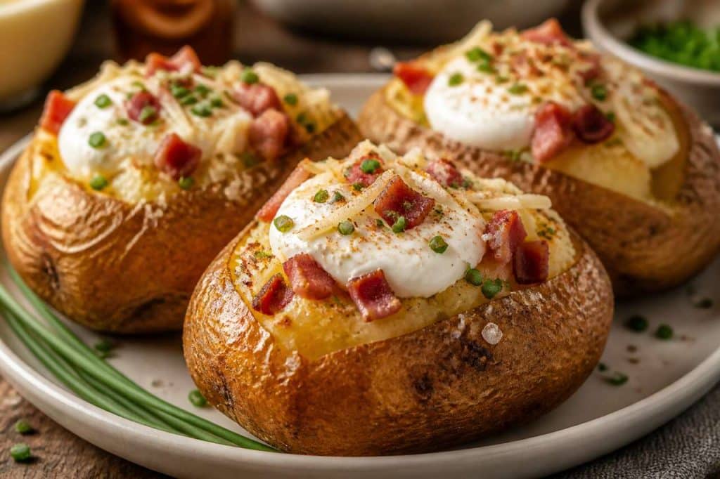 Pommes de terre garnies au fromage frais : recette gourmande