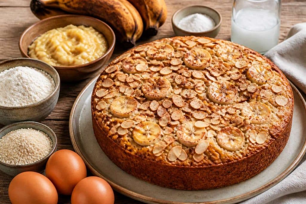 Cake banane amande : sans beurre ni sucre