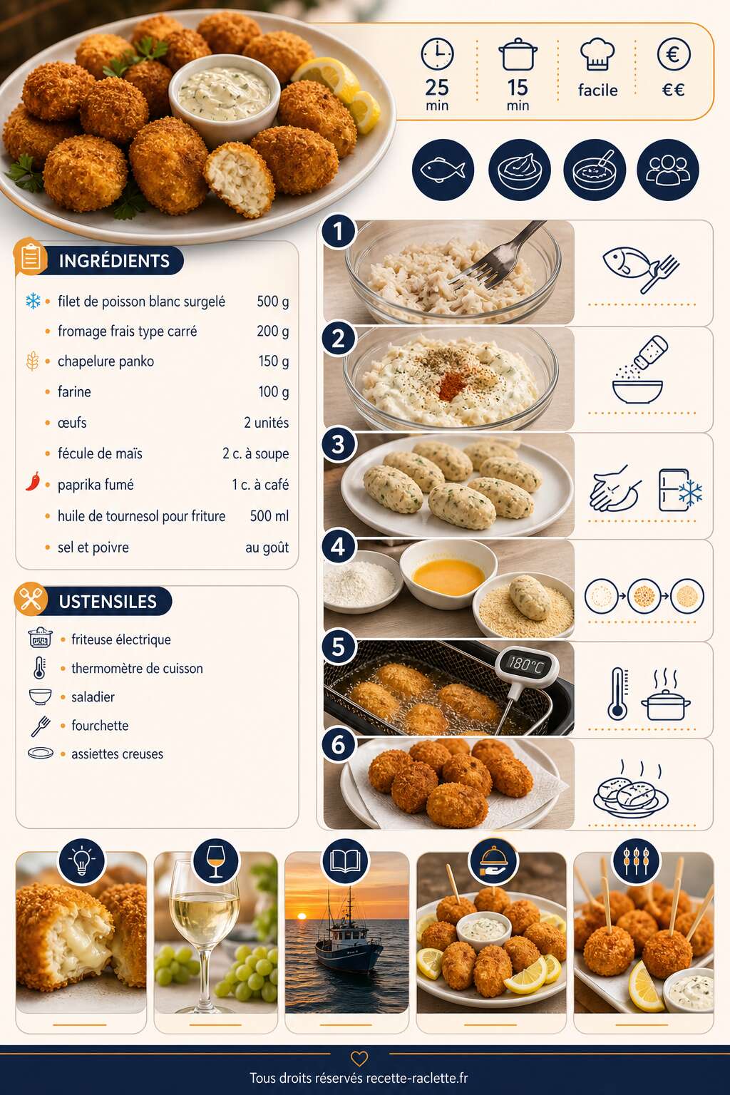 Fiche recette Croquettes de poisson au fromage frais : recette facile et savoureuse