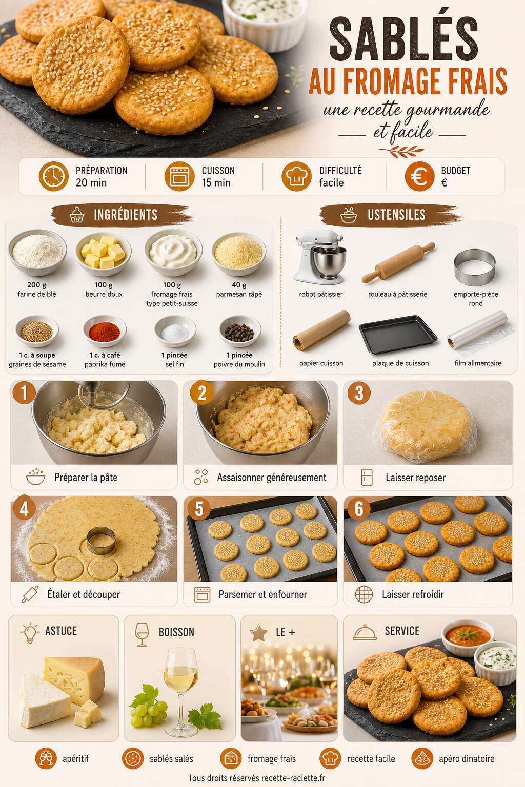 Fiche recette Sabl&eacute;s au fromage frais : une recette gourmande et facile