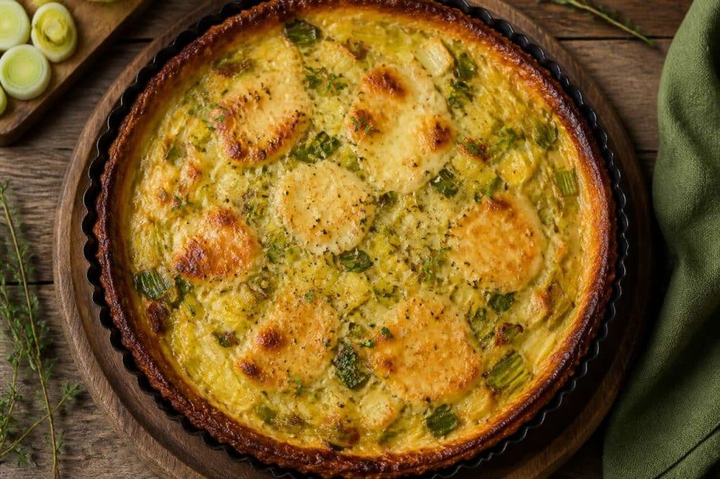Flamiche aux poireaux et Maroilles : recette gourmande