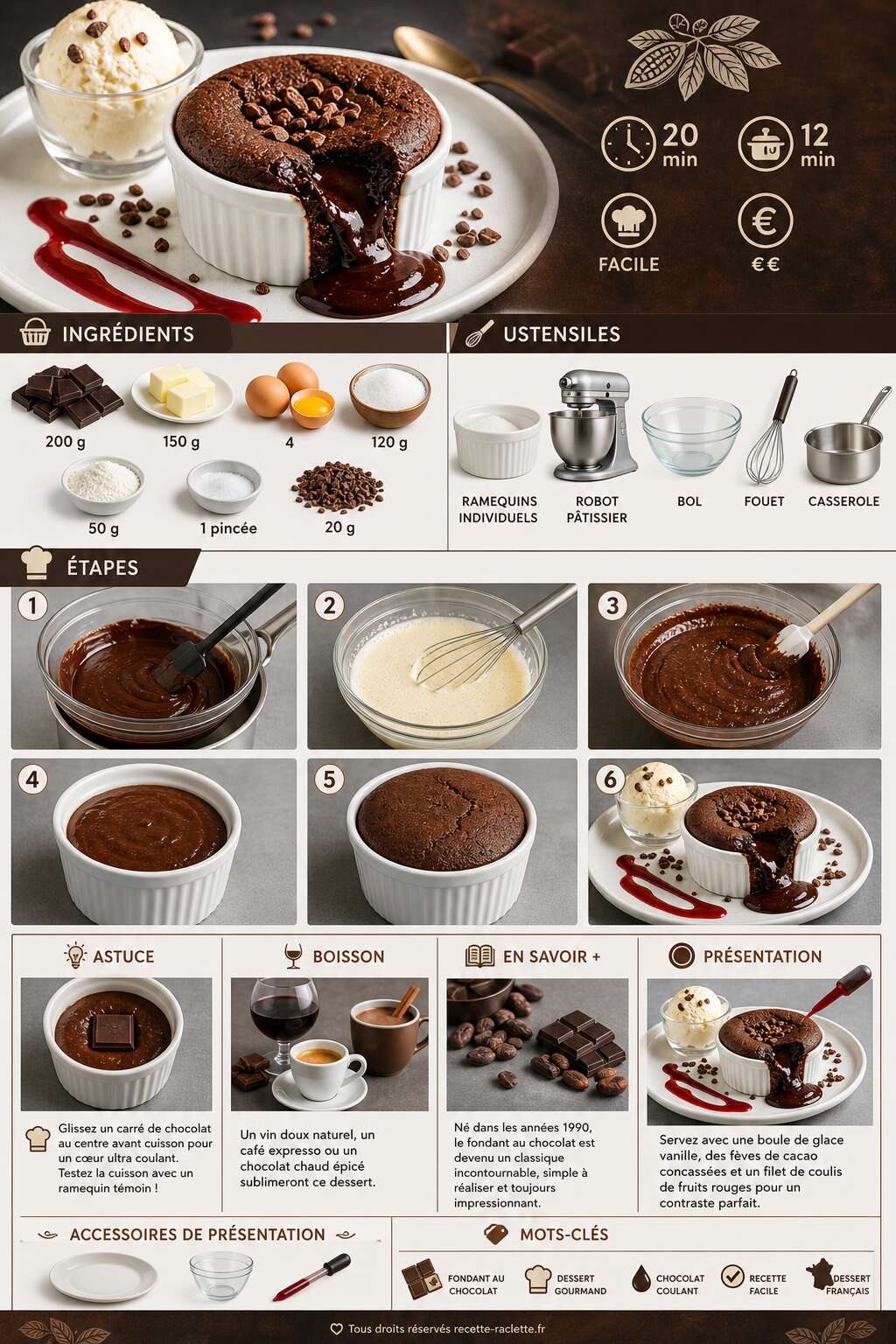 Fiche recette Fondant au chocolat extrême : recette délicieuse Fiche recette Fondant au chocolat extrême : recette délicieuse