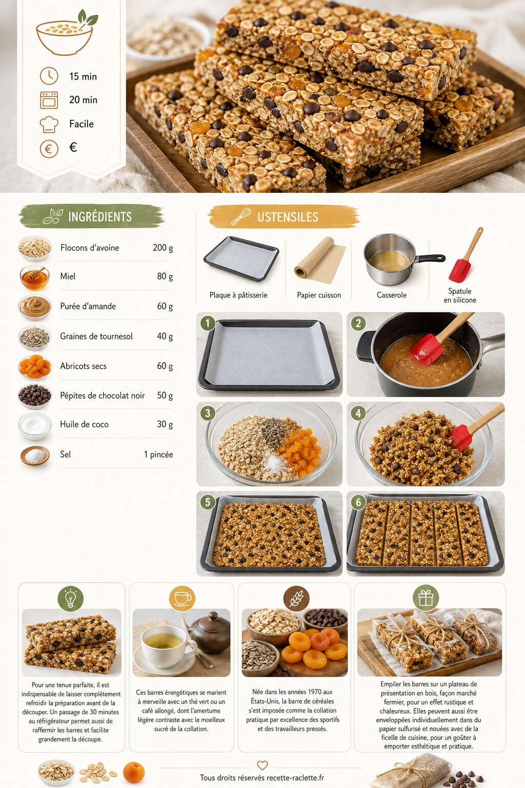 Fiche recette Recette facile : barres de c&eacute;r&eacute;ales maison