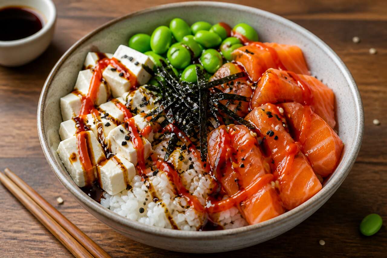 Poke bowl au saumon et fromage : découvrez la recette savoureuse