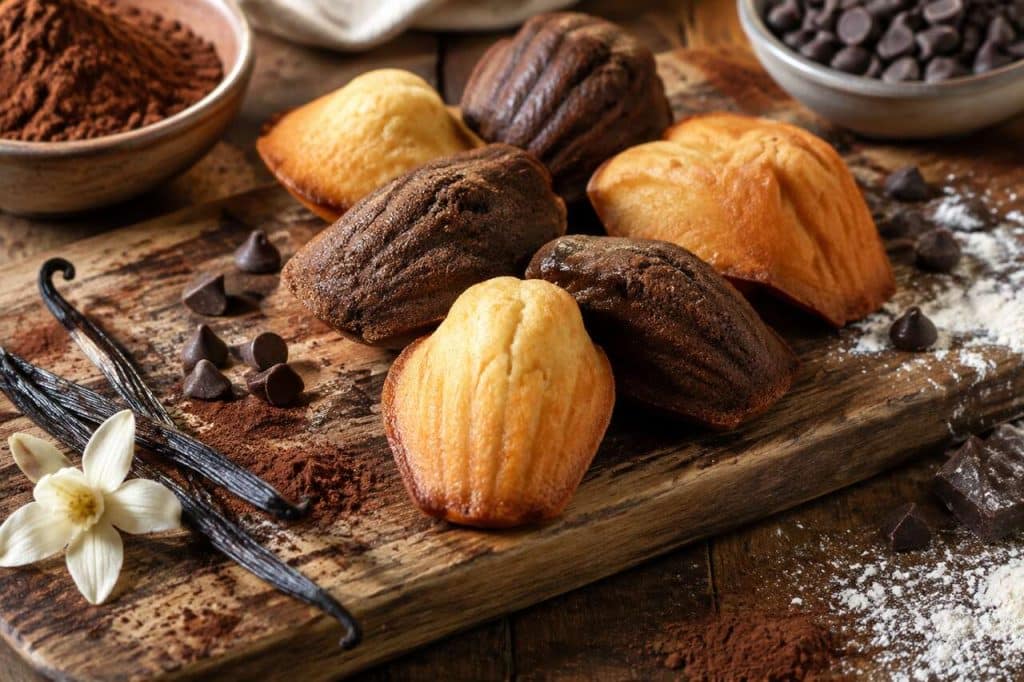Madeleines vanille et chocolat : recette savoureuse