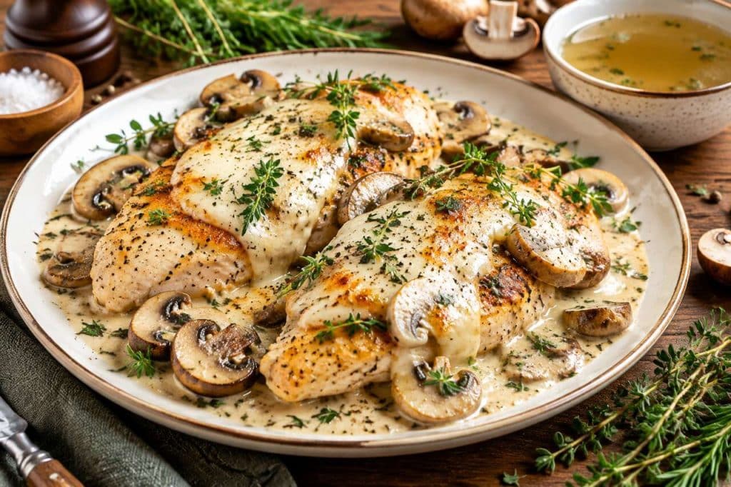 Poulet aux champignons et mozzarella : une recette savoureuse