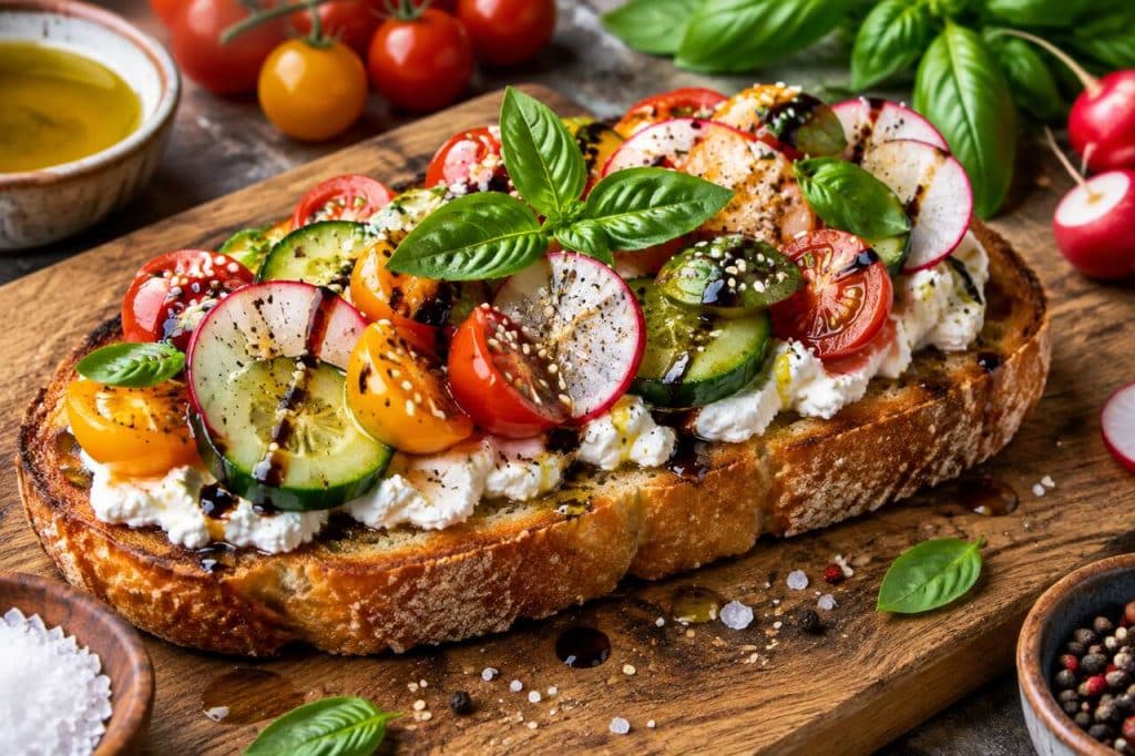 Tartine fraîcheur au fromage : recette gourmande