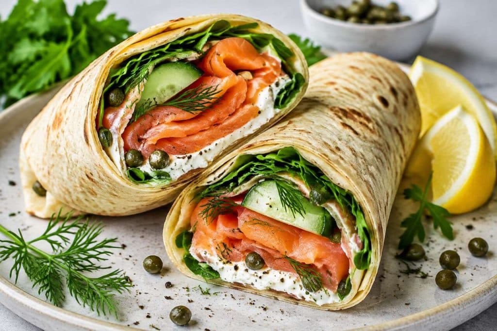 Wrap au saumon fumé, fromage et citron : recette savoureuse