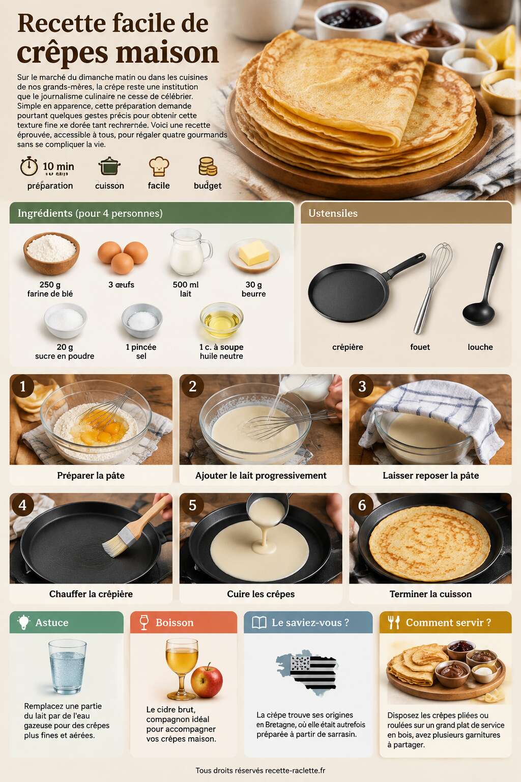 Fiche recette Recette facile de crêpes maison Fiche recette Recette facile de crêpes maison