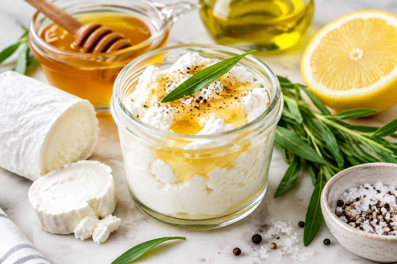 Dip au fromage de chèvre frais : miel et estragon