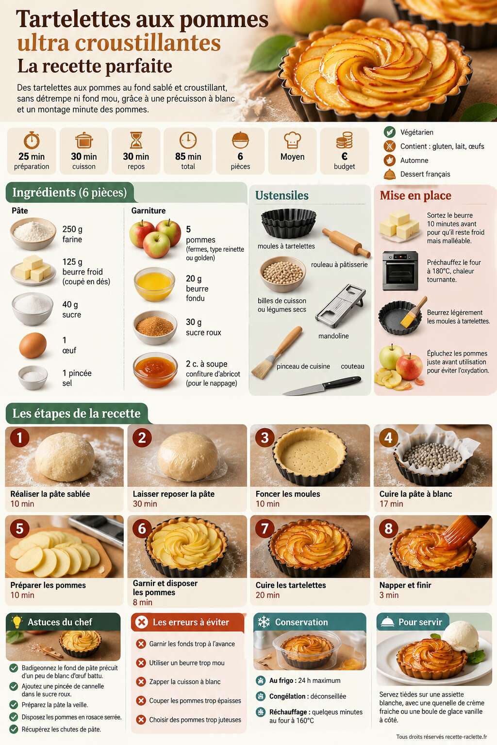 Fiche recette Tartelettes aux pommes ultra croustillantes : la recette parfaite