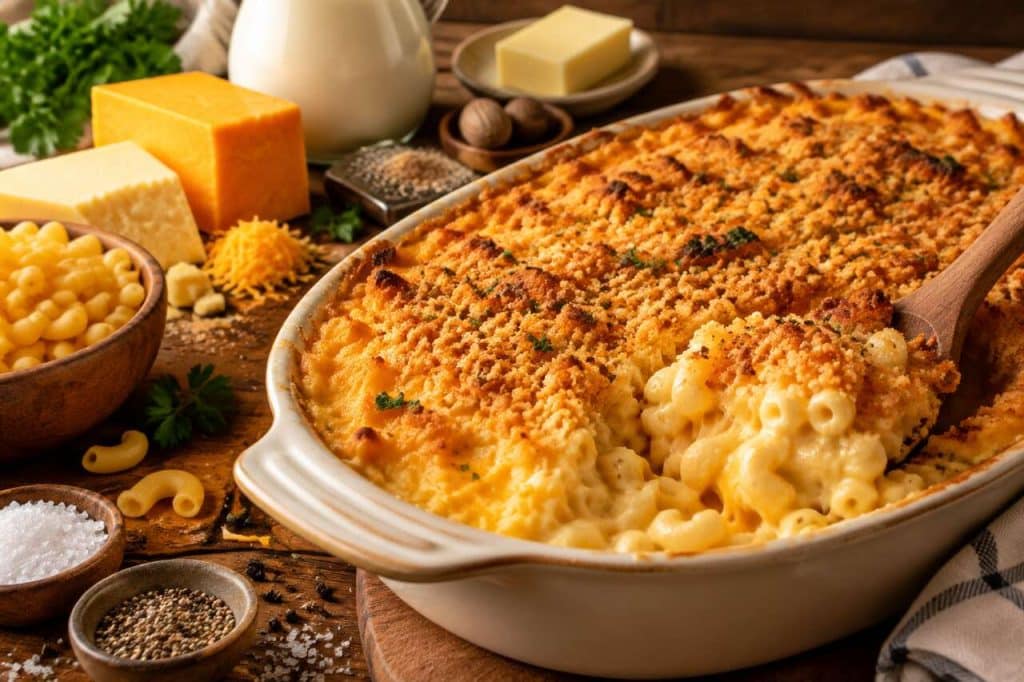 Gratin de macaronis au cheddar : recette facile de mac and cheese