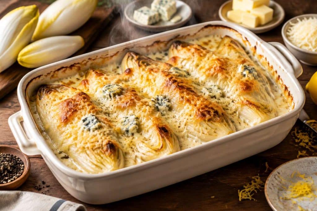 Recette d'endives gratinées au bleu