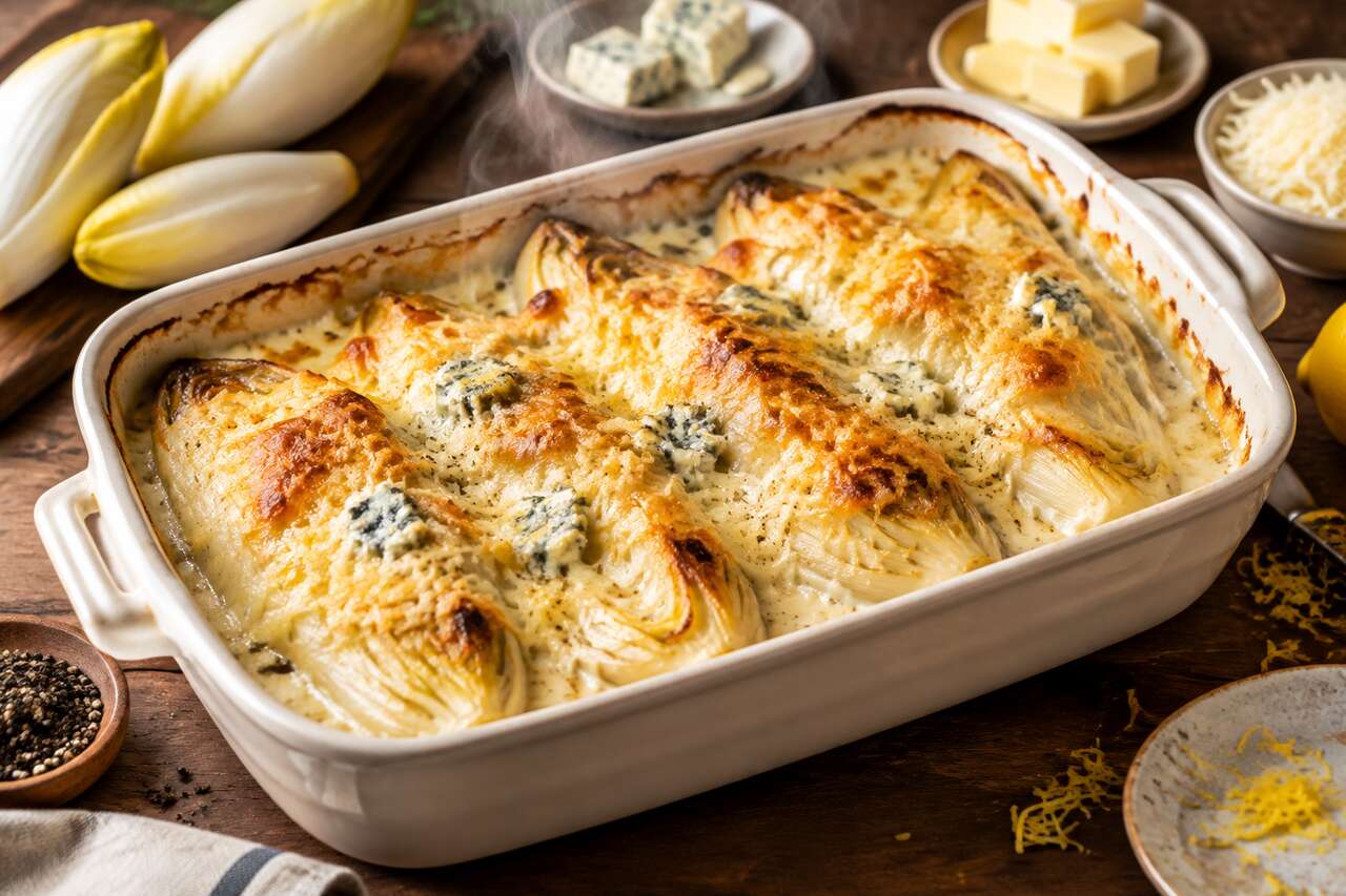 Recette d'endives gratinées au bleu
