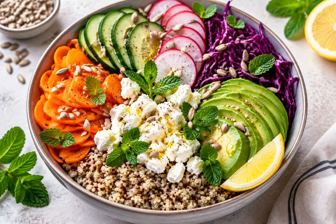 Recette de buddha bowl au chèvre frais