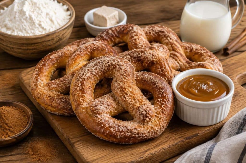 Recette de pretzels moelleux au sucre et cannelle