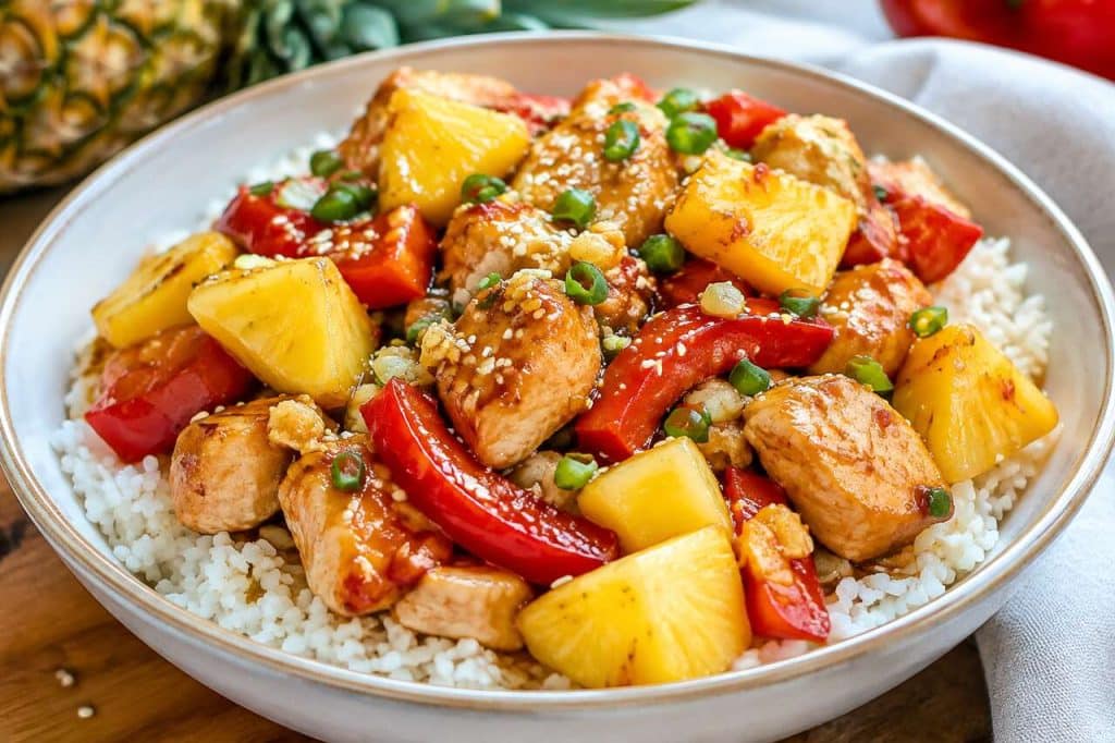 Poulet à l'ananas rapide : recette en 15 minutes