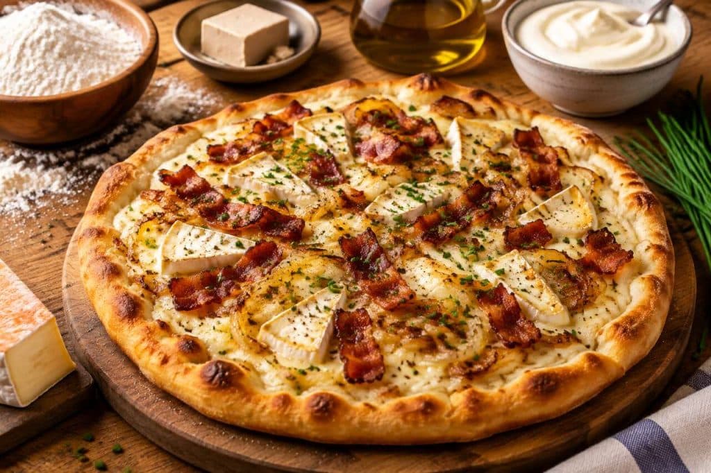 Pizza blanche au Maroilles : recette savoureuse et facile